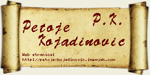 Petoje Kojadinović vizit kartica